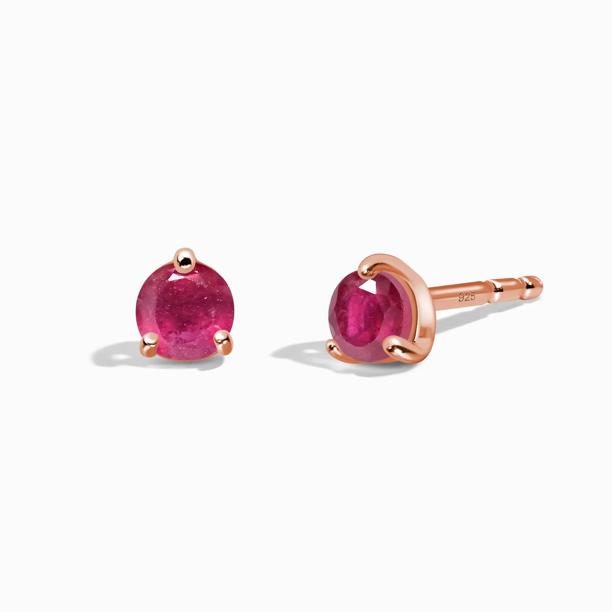 Ruby Round Studs - July Birthstone Moon Magic