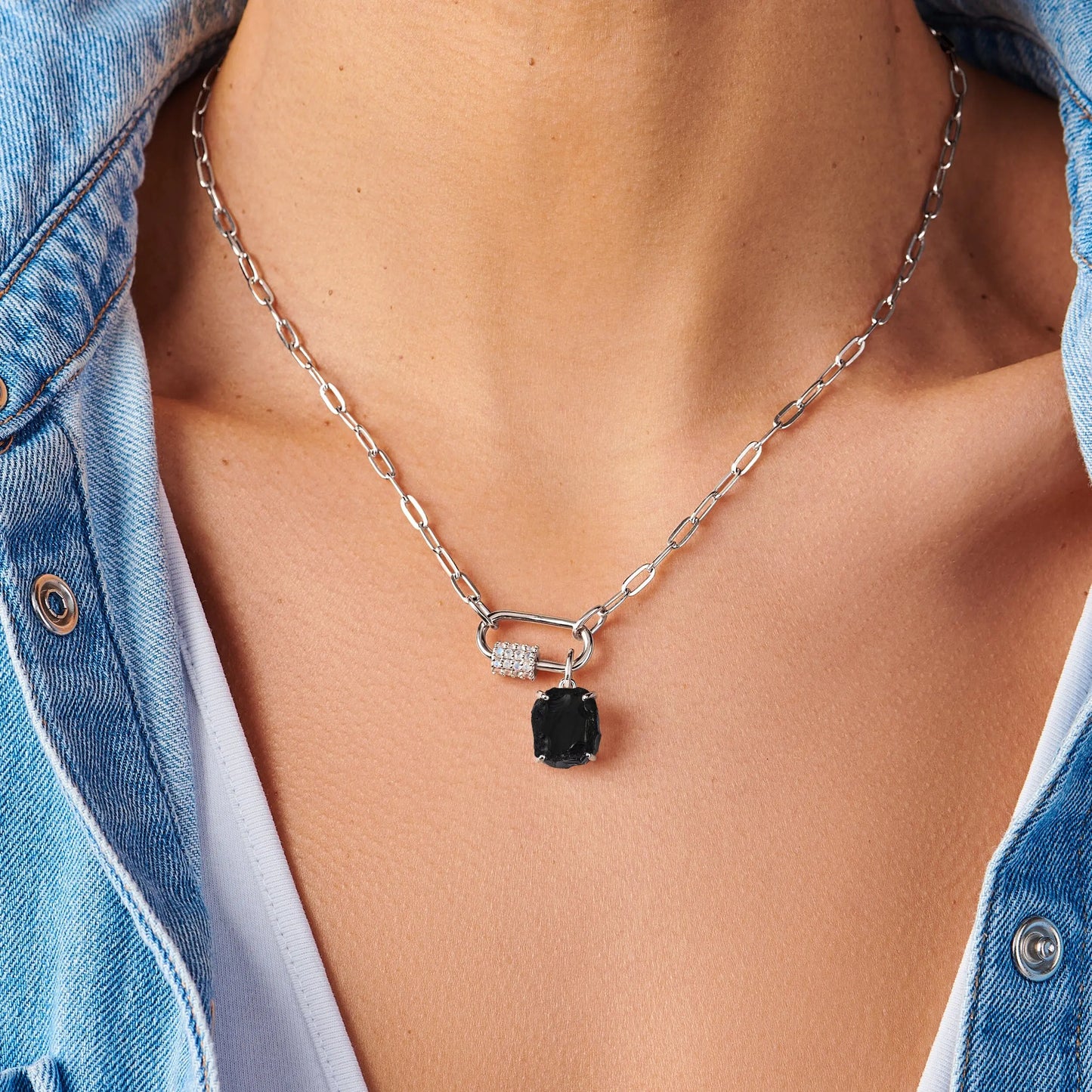Black Obsidian Sacred Harmony Necklace Moon Magic