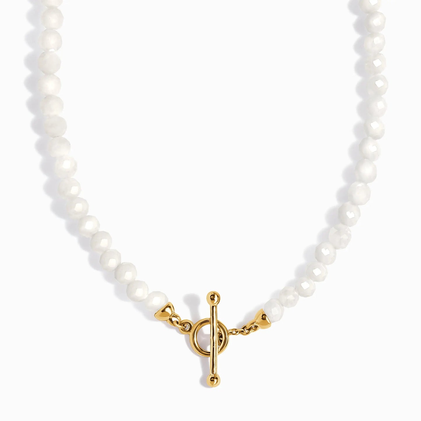 White Moonstone T-Lock Beads Necklace - Raise Your Vibrations Moon Magic