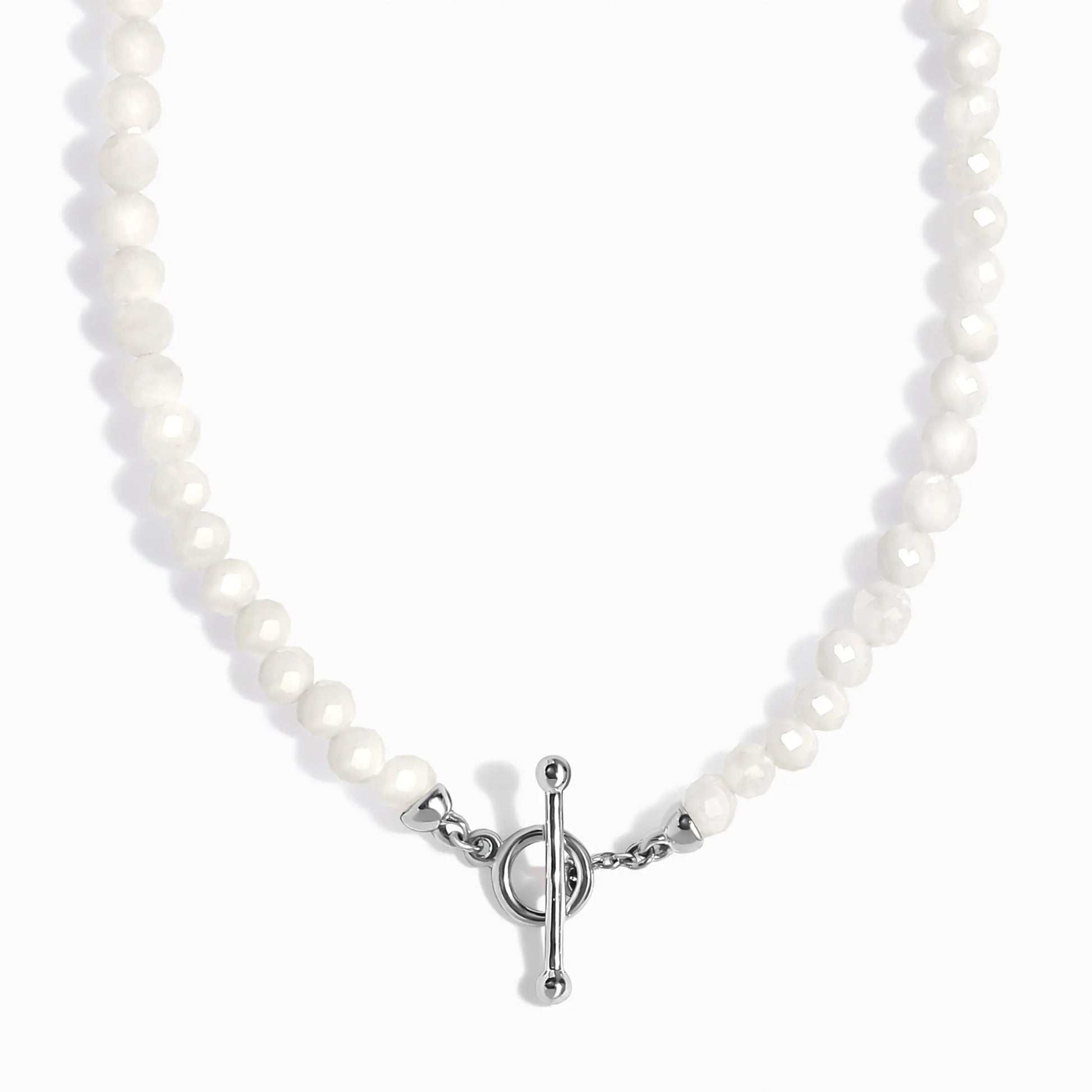 White Moonstone T-Lock Beads Necklace - Raise Your Vibrations Moon Magic
