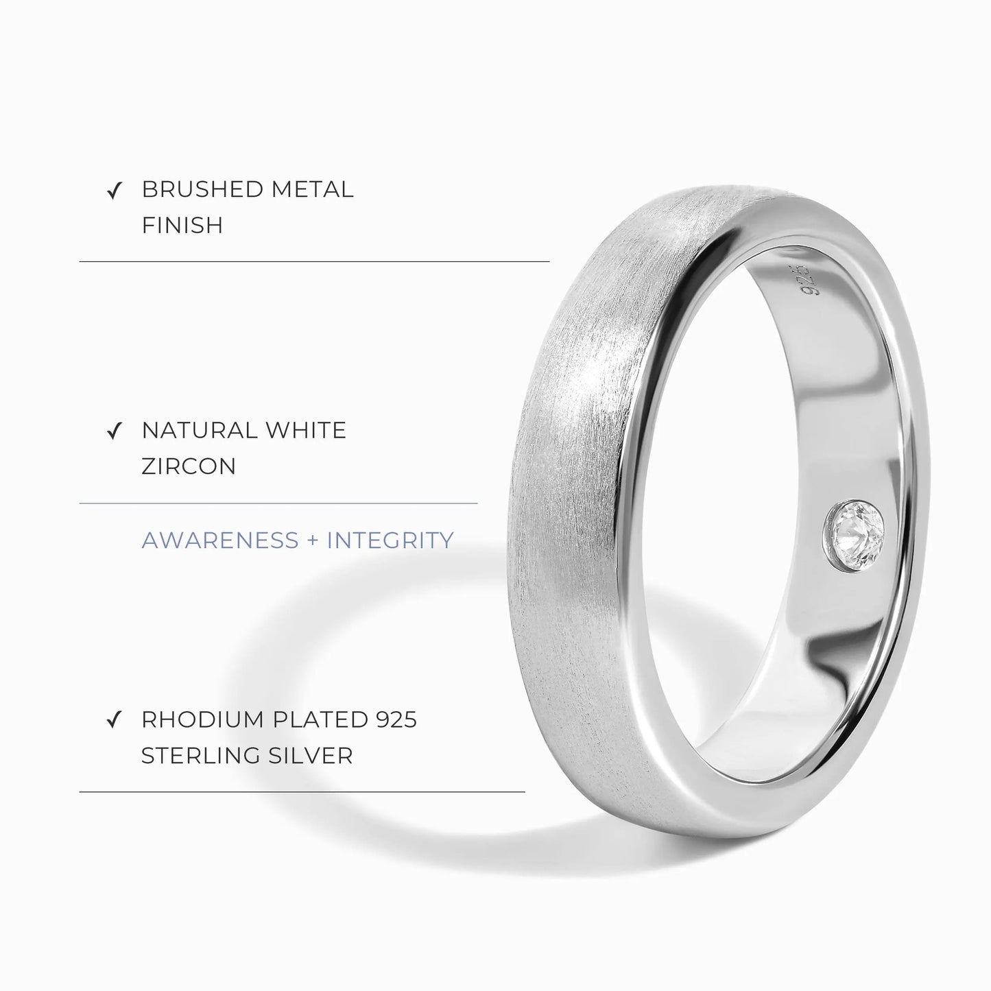 White Zircon Unisex Ring - Mysterious Moon Magic
