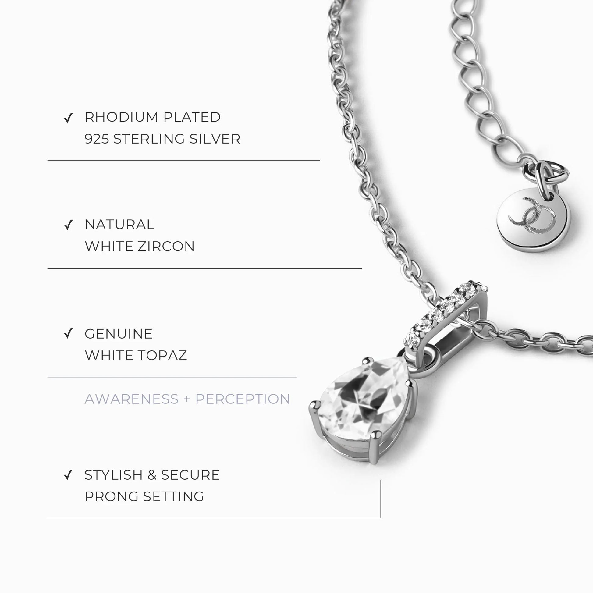 Taurus Zodiac Constellation Necklace & White Topaz Sway Moon Magic