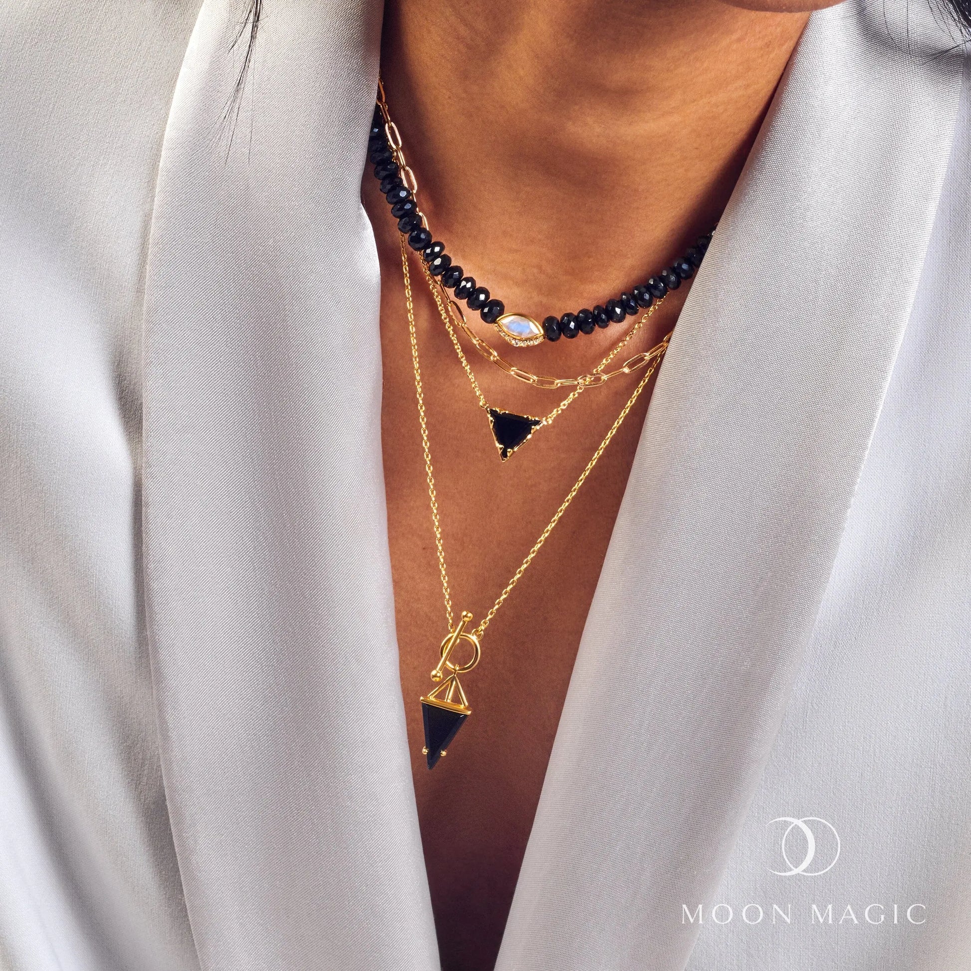Black Obsidian Necklace - Heroine T Lock Moon Magic