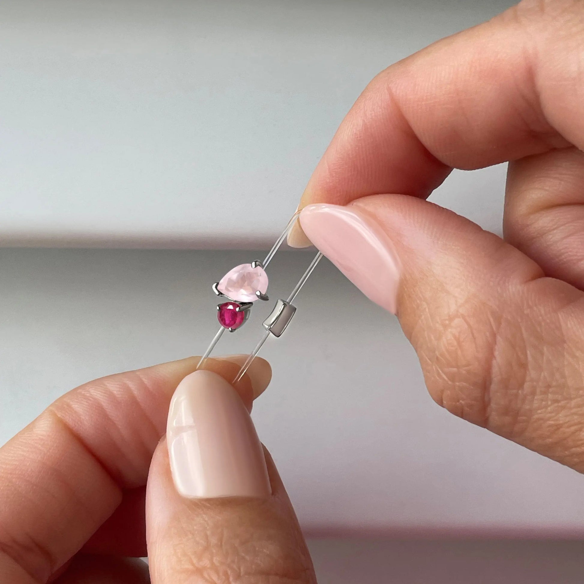 Floating Ring - Toi Et Moi Rose Quartz & Ruby Moon Magic