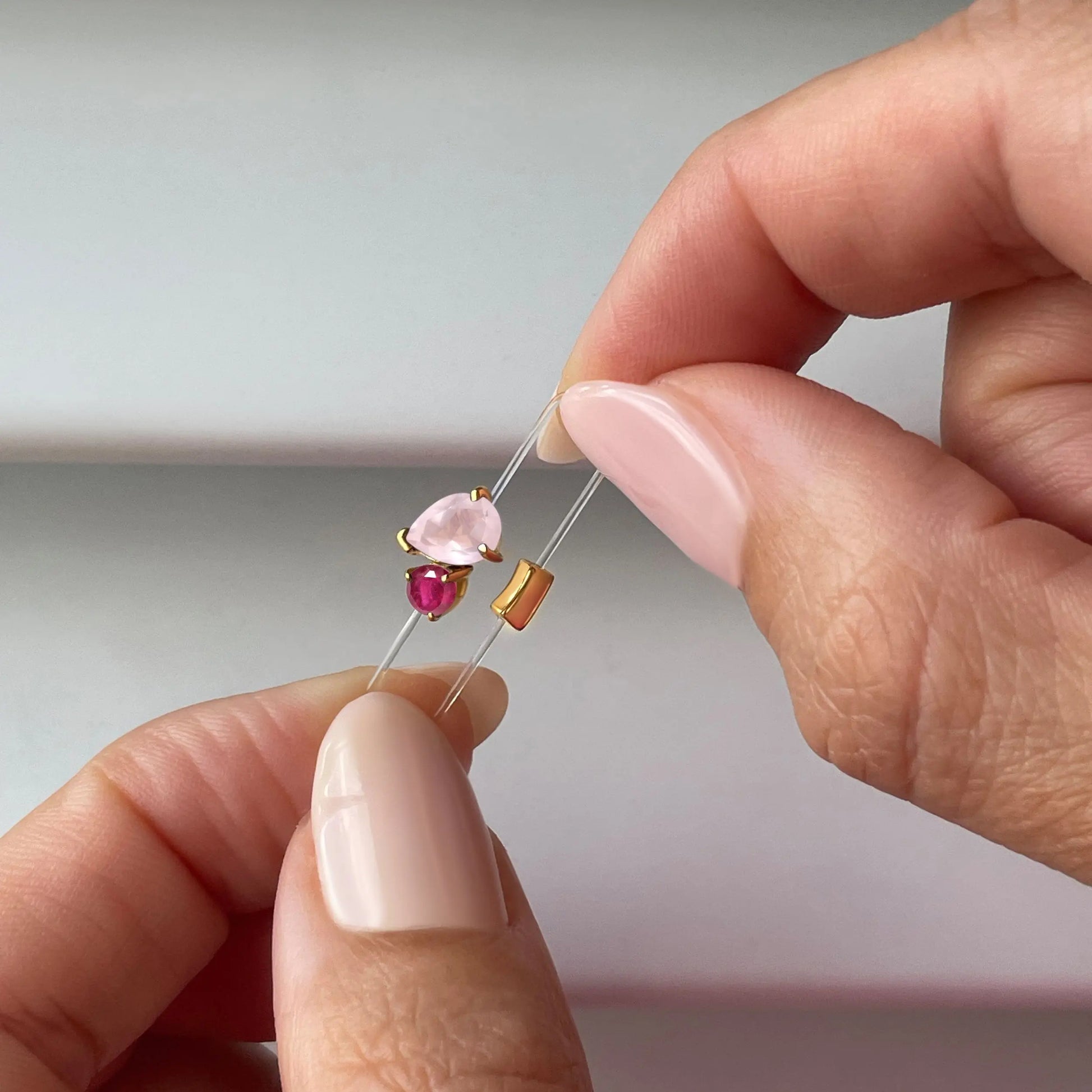 Floating Ring - Toi Et Moi Rose Quartz & Ruby Moon Magic