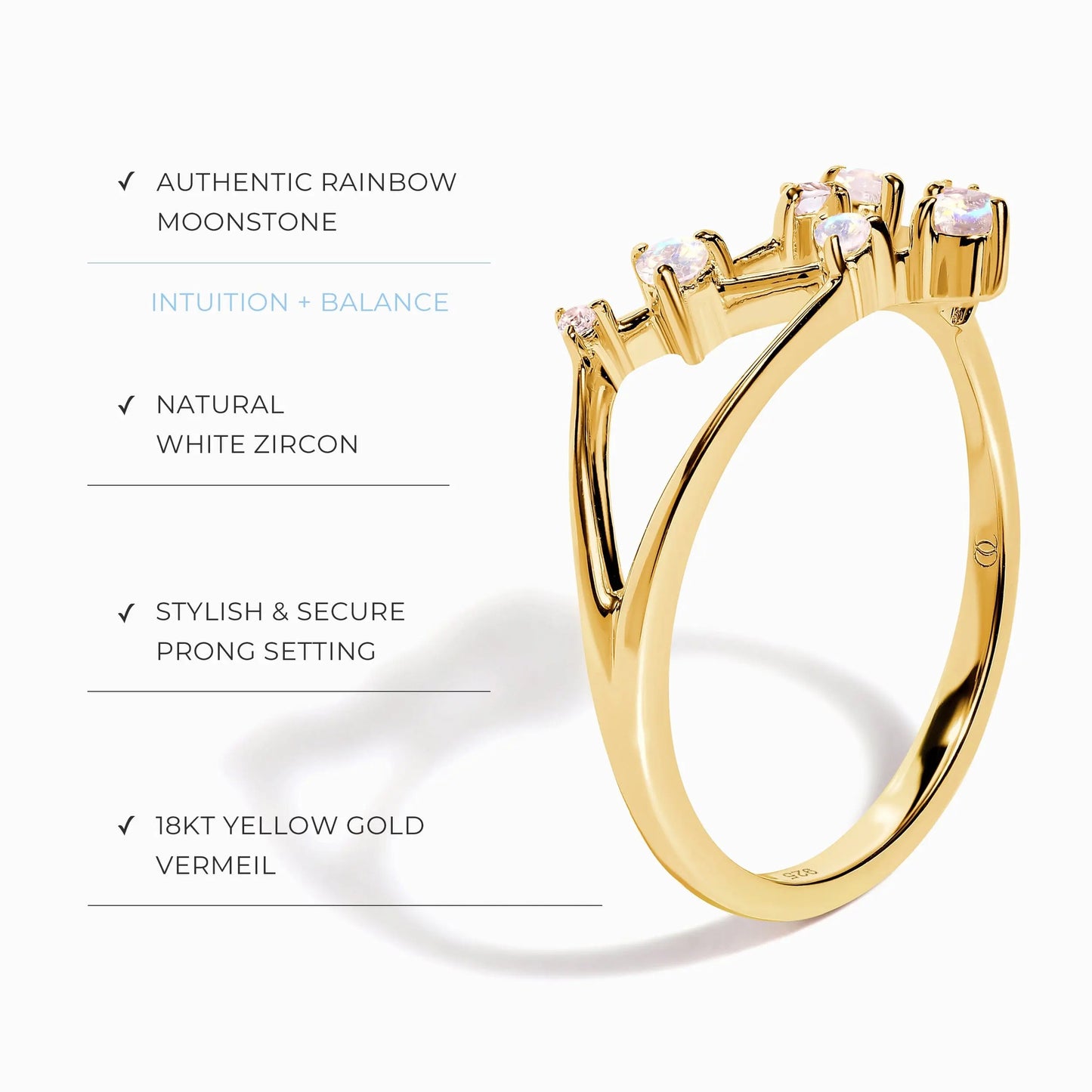 Moonstone Ring - Capricorn Zodiac Constellation Moon Magic