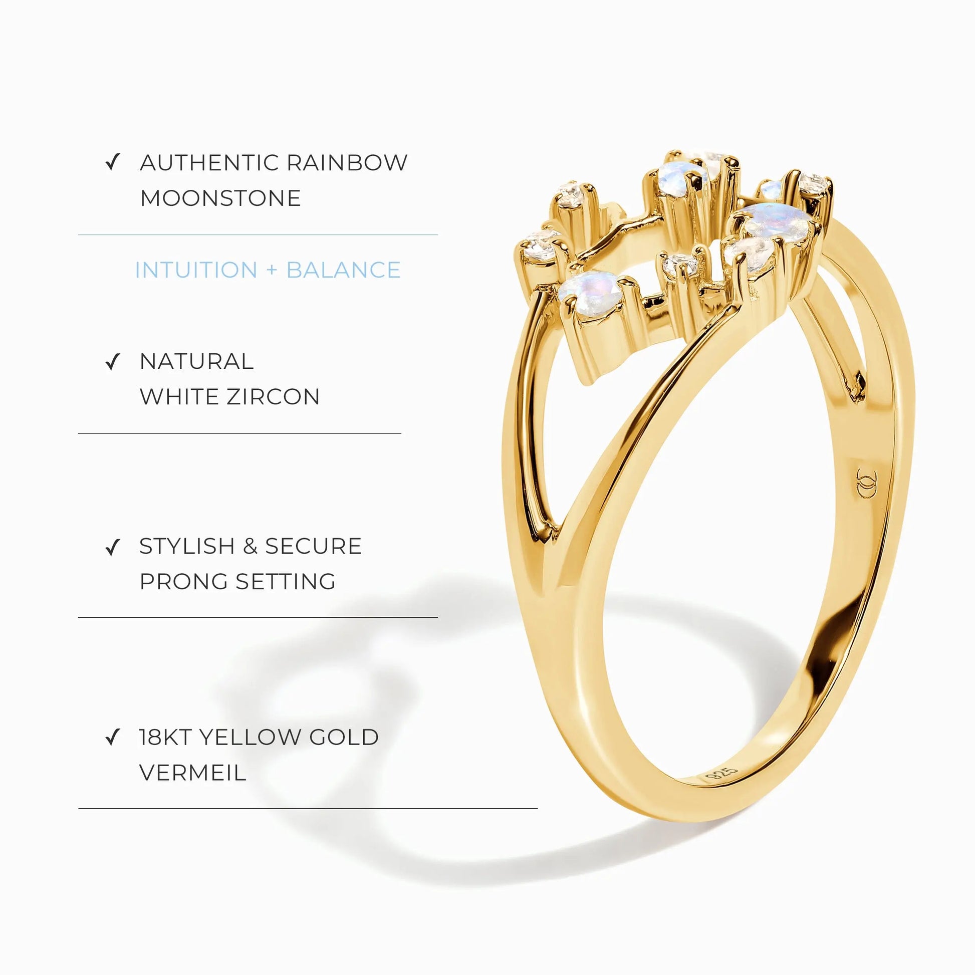 Moonstone Ring - Sagittarius Zodiac Constellation Moon Magic