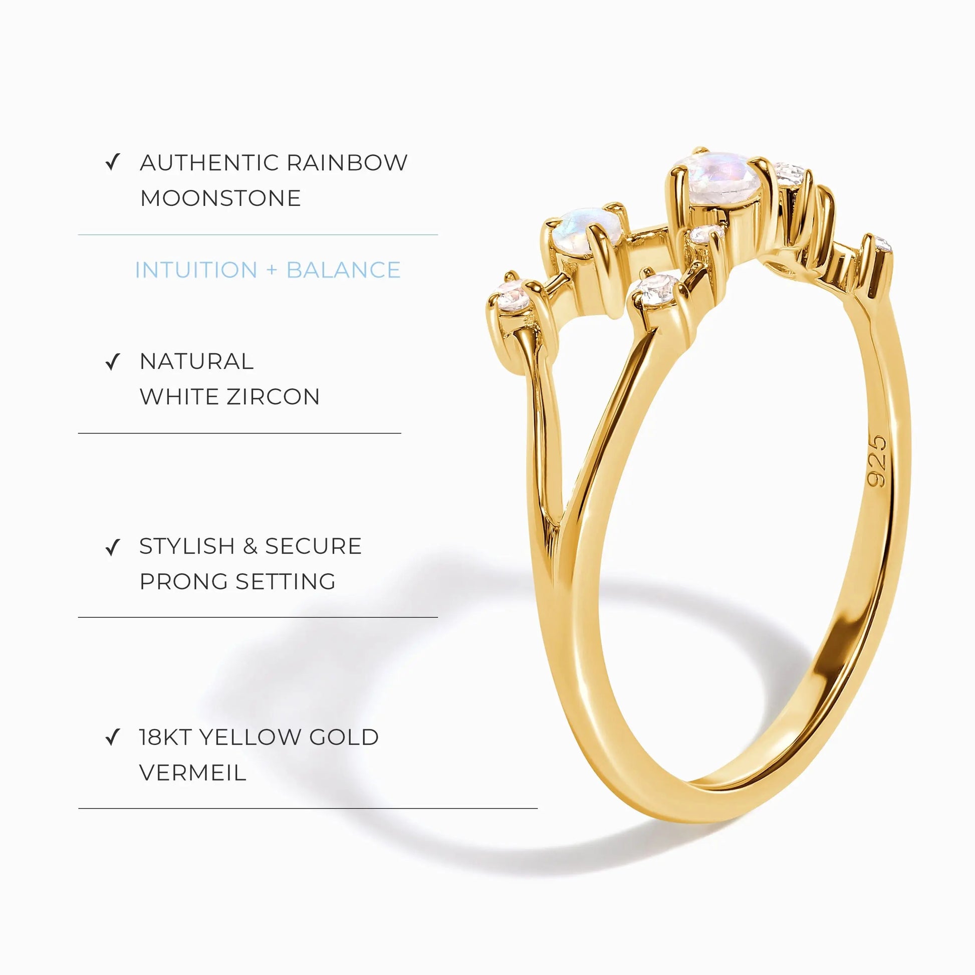 Moonstone Ring - Taurus Zodiac Constellation Moon Magic