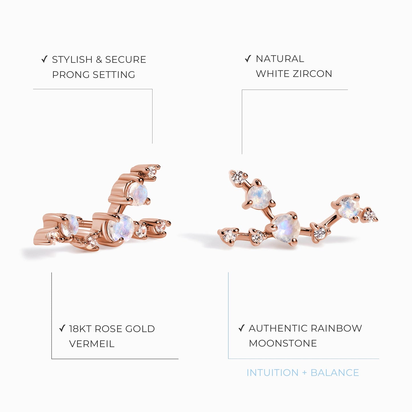 Moonstone Earrings - Taurus Zodiac Constellation Moon Magic