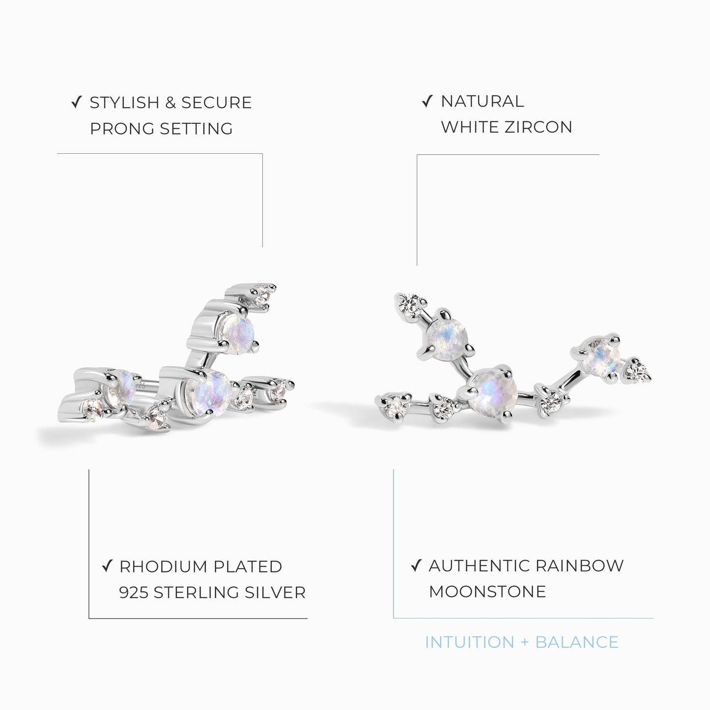 Moonstone Earrings - Taurus Zodiac Constellation Moon Magic