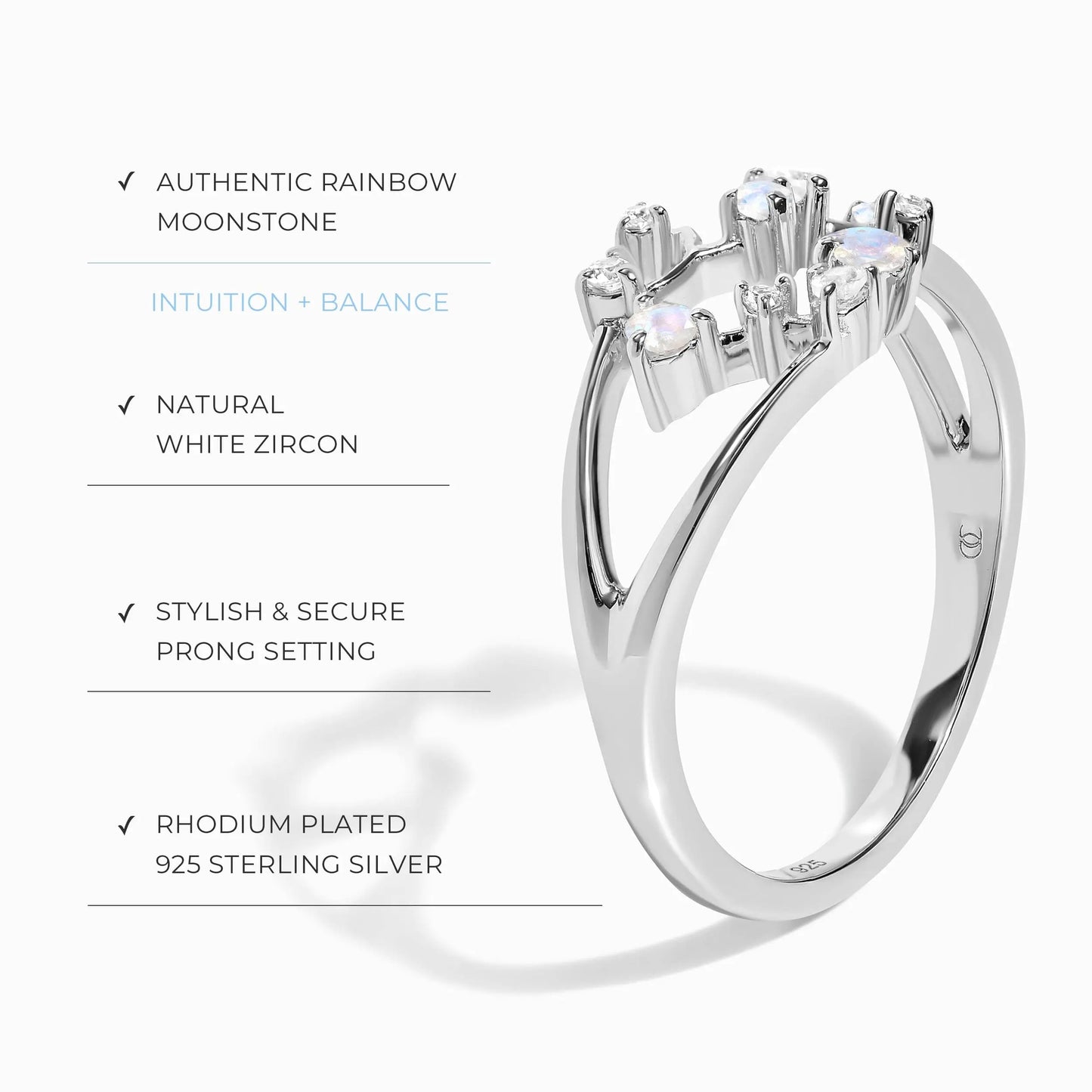 Moonstone Ring - Sagittarius Zodiac Constellation Moon Magic