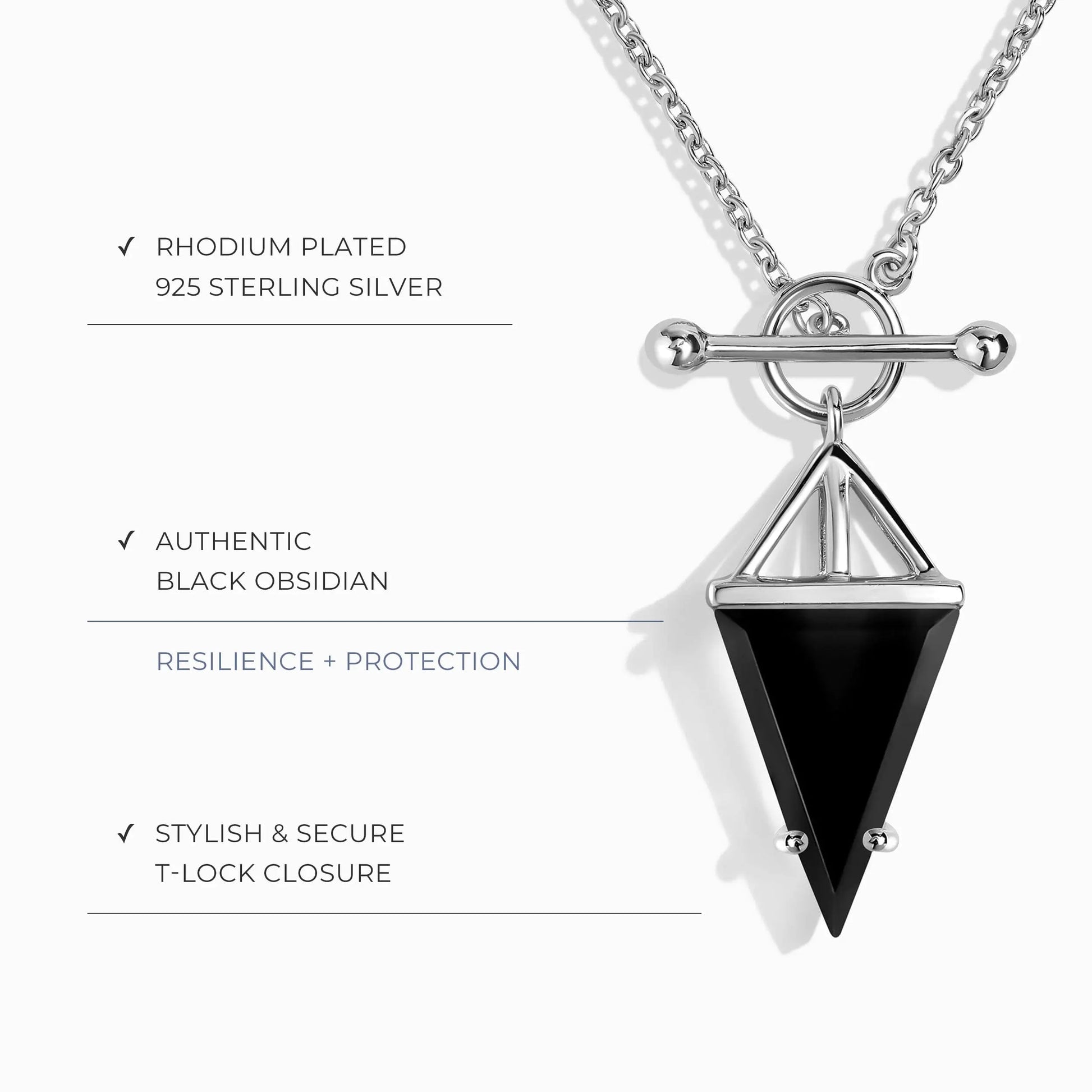 Black Obsidian Necklace - Heroine T Lock Moon Magic
