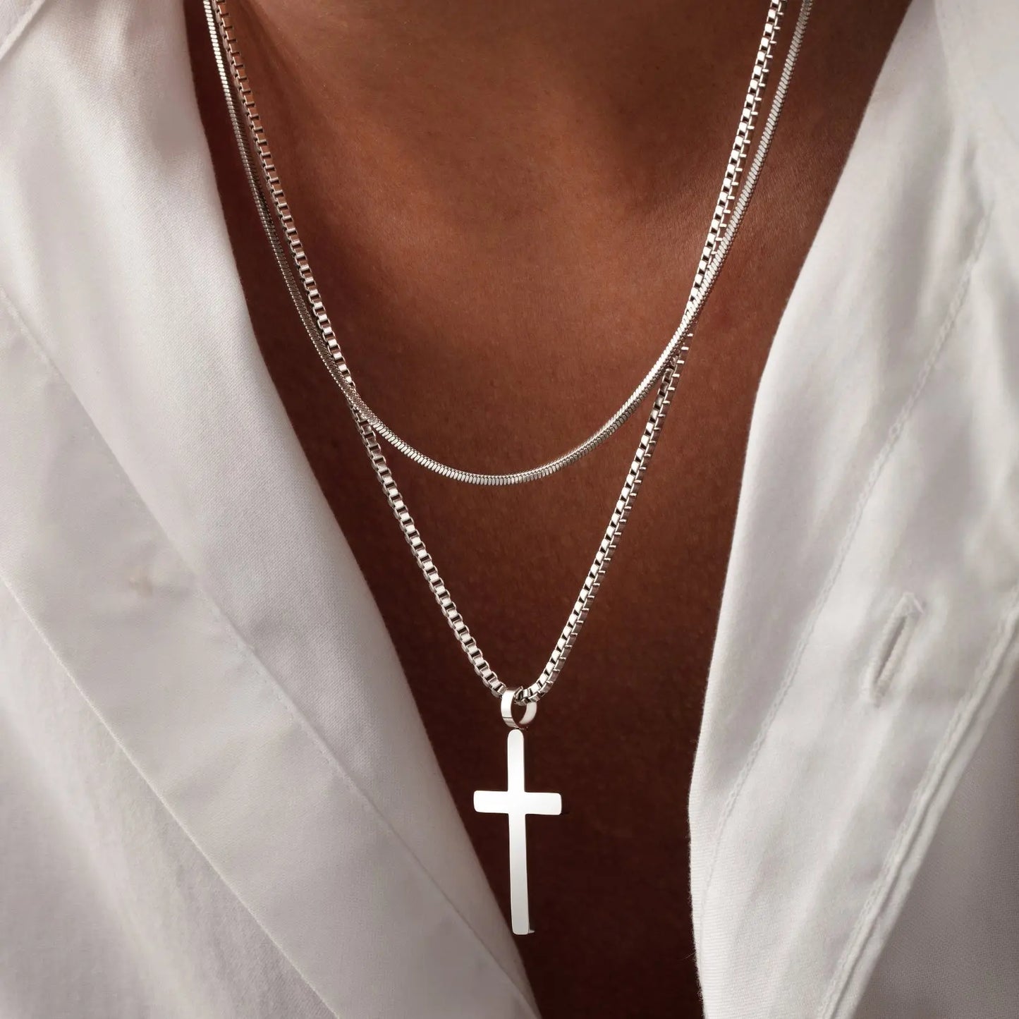 Classic Cross Necklace Duo Sylvian Grant