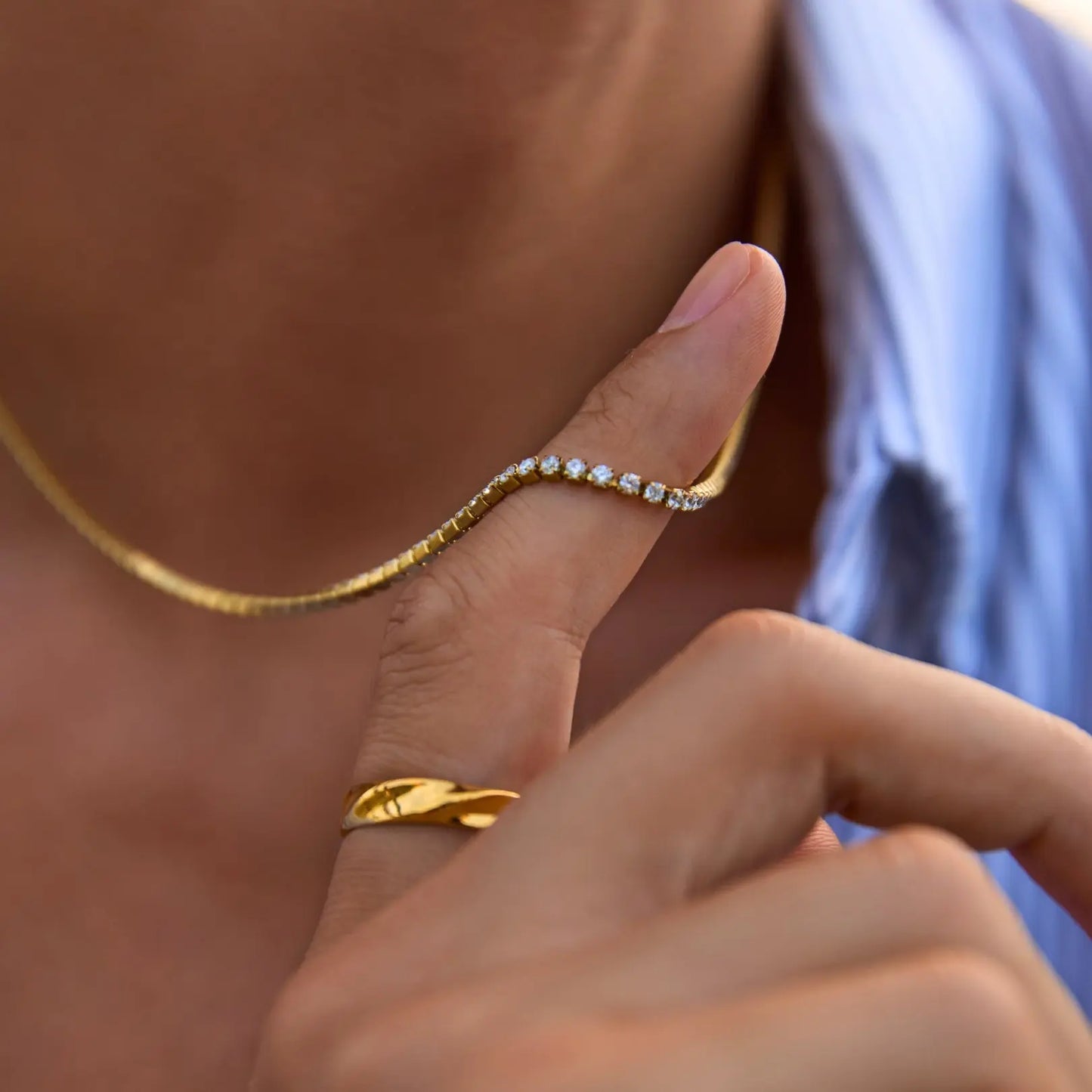 Minimal Tennis Necklace Sylvian Grant