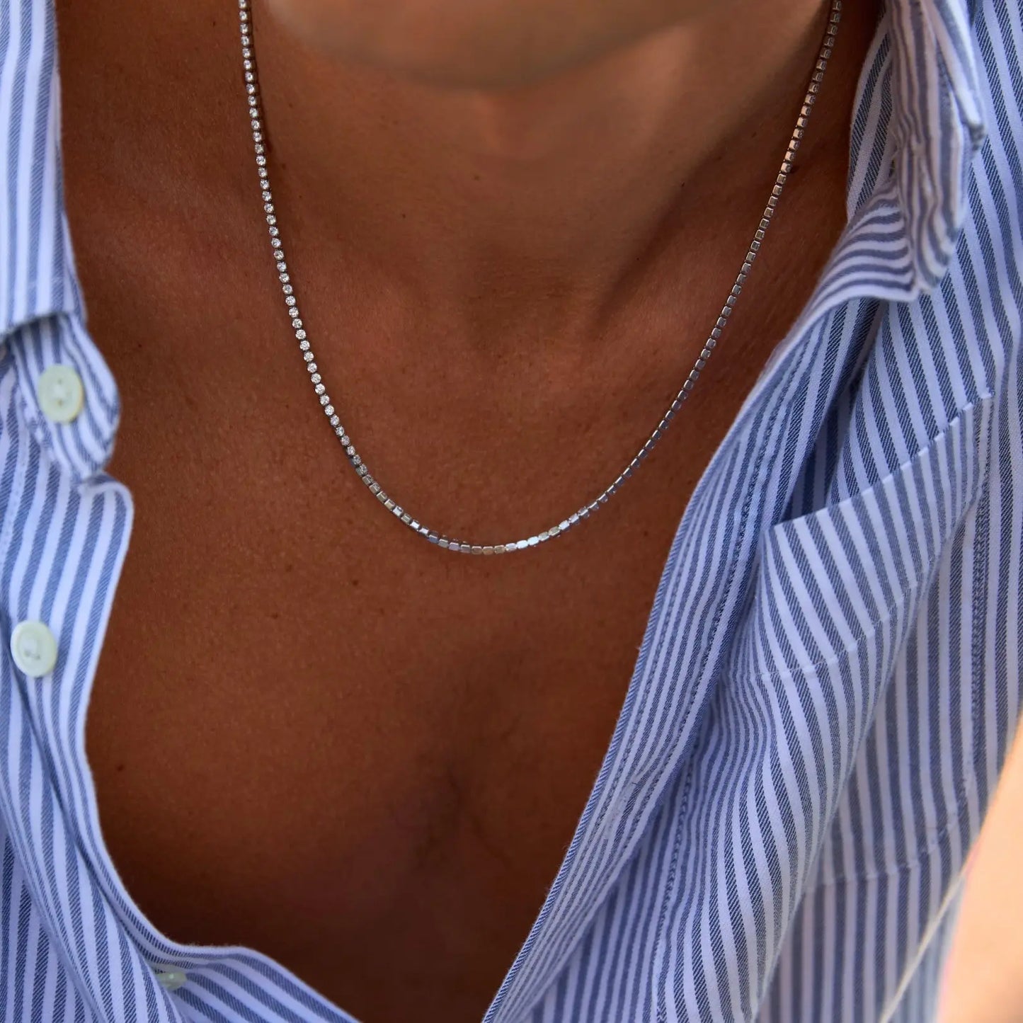 Minimal Tennis Necklace Sylvian Grant