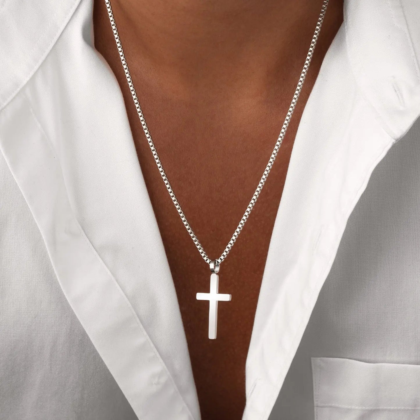 Classic Cross & Box Chain Sylvian Grant