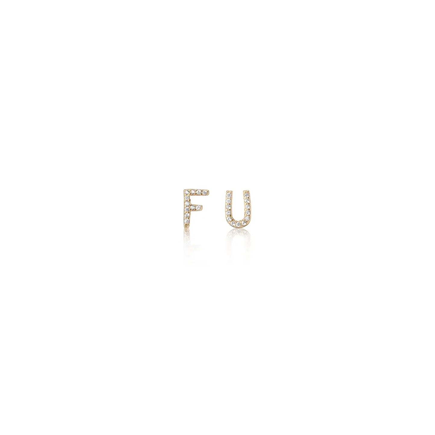 F U Stud Earrings Joolz by Martha Calvo