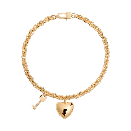 Heart Lock and Key Necklace Joolz by Martha Calvo
