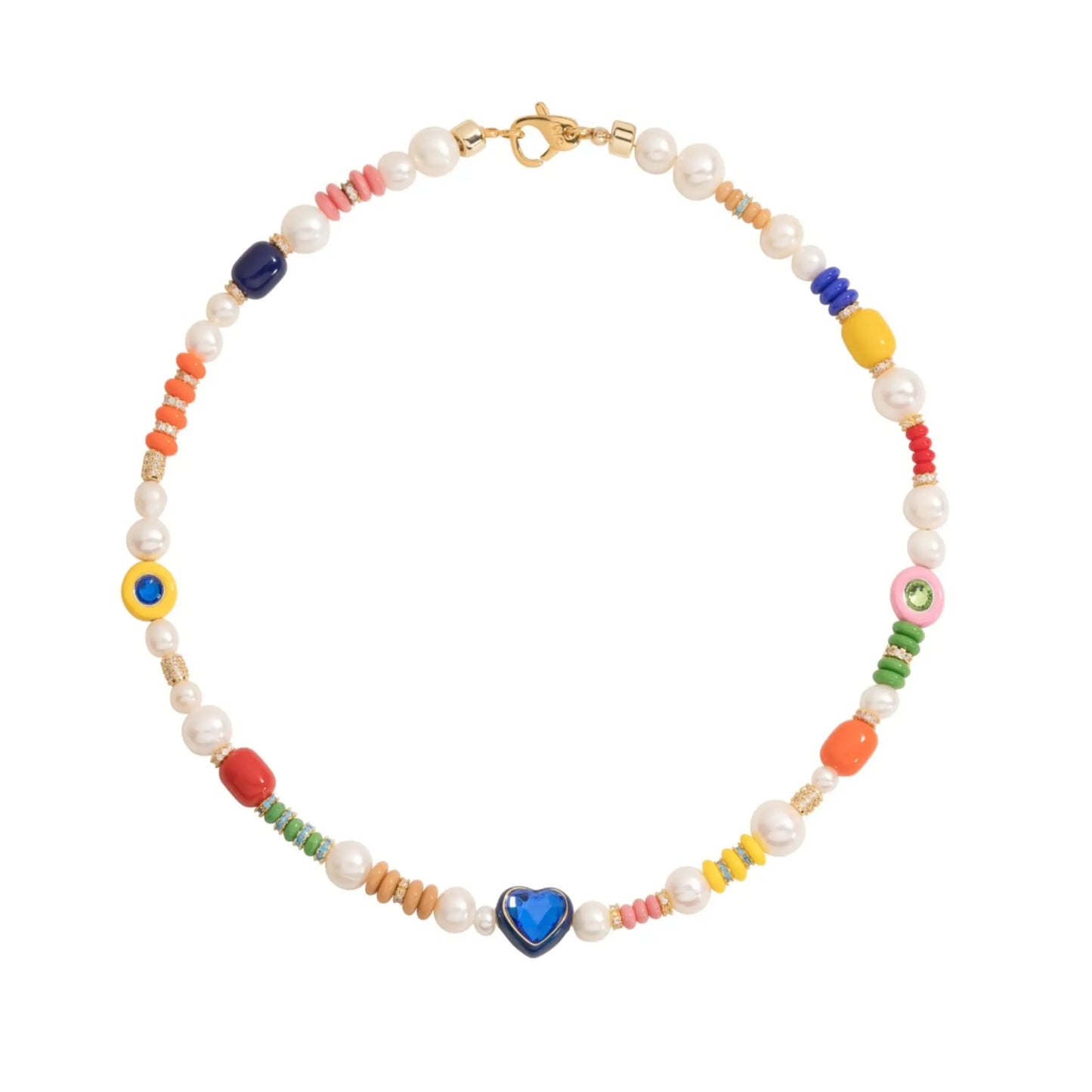 Crystal Enamel Heart Necklace Joolz by Martha Calvo