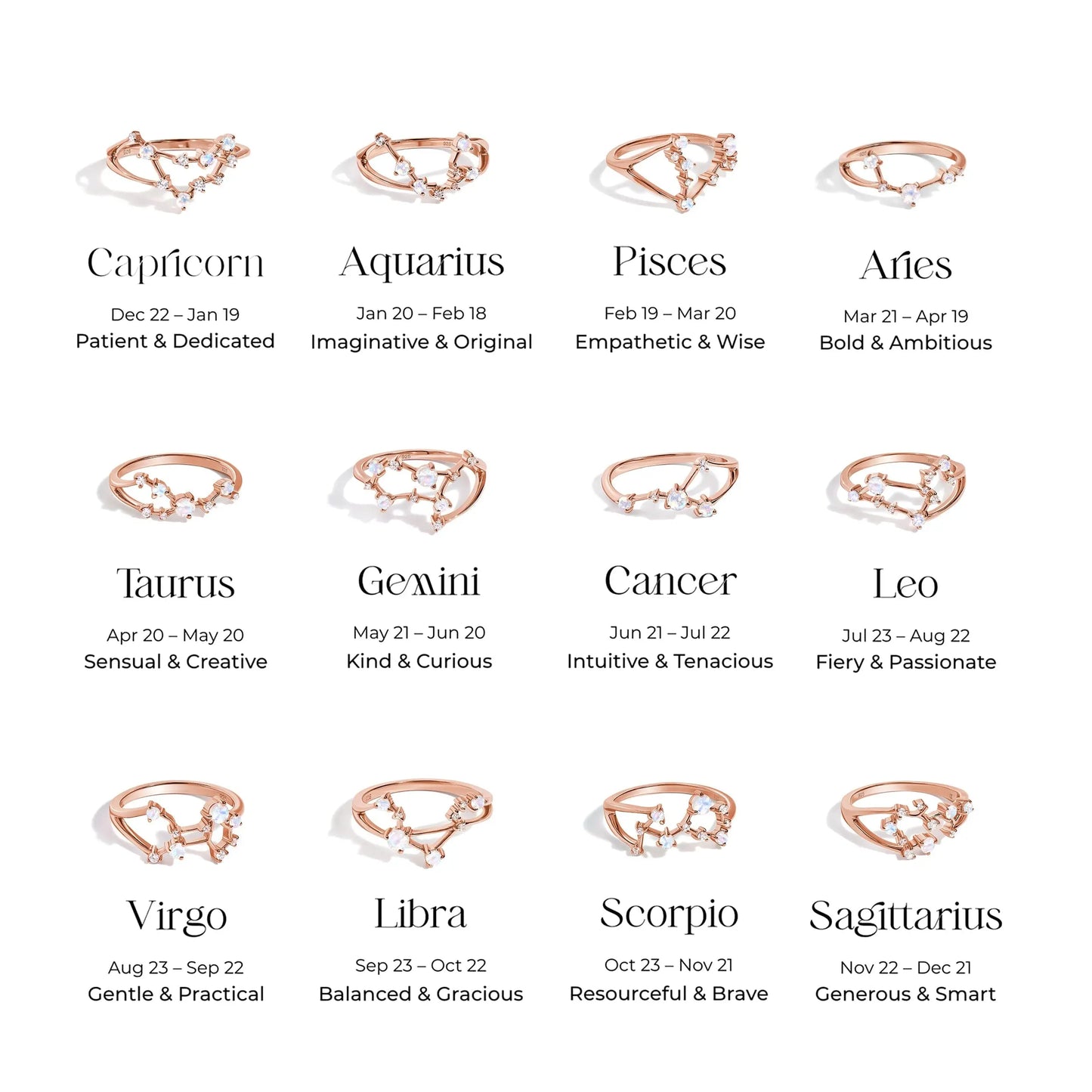 Moonstone Ring - Taurus Zodiac Constellation Moon Magic