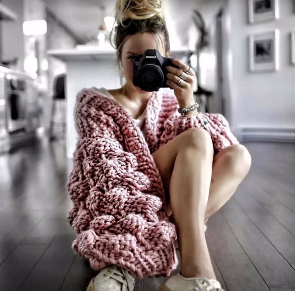 Cardigan en maille super épaisse | Pull en maille épaisse