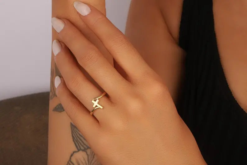 Sterling Silver Cross Religious Minimalist Ring Starymagic