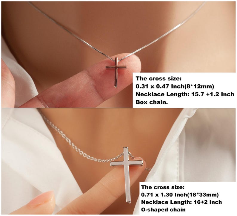 925 Sterling Silver Cross Necklace Baptism Gift Starymagic