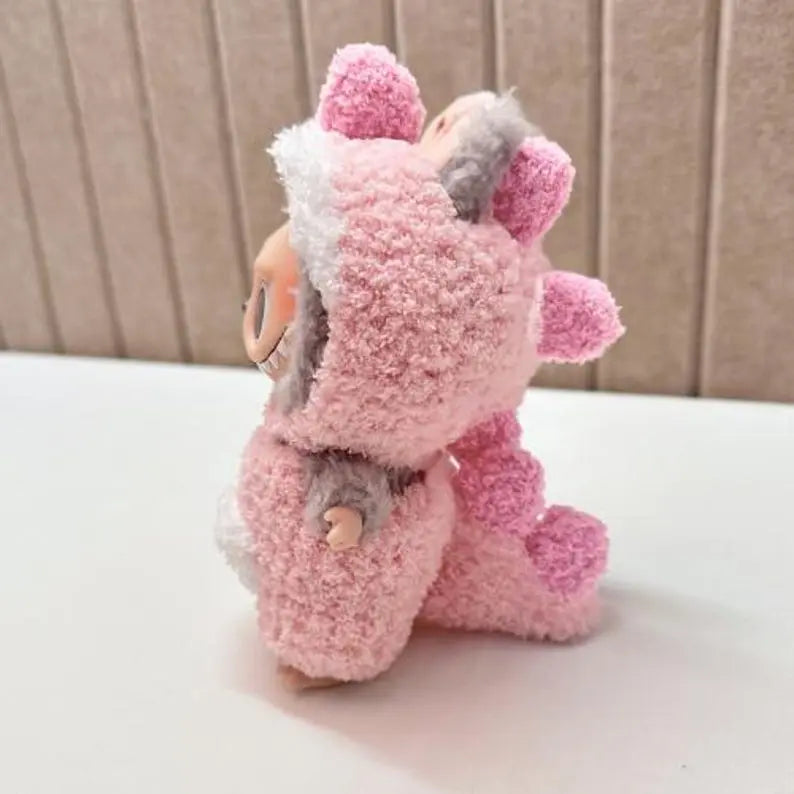 LABUBU Clothes Handmade Dinosaur Costume Outfit for Plush Keychain Cute Crochet Clothing for Pop Mart Bag Charm The Monsters Accessories Starymagic