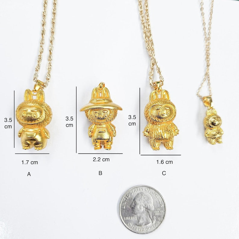 Large Monsters Gold-plated Necklace Charm Starymagic
