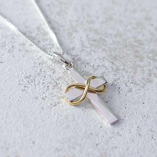 Sterling Silver Infinity Cross Necklace Starymagic