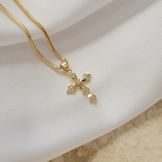 Gold Cross Minimalist Protection Necklace Starymagic