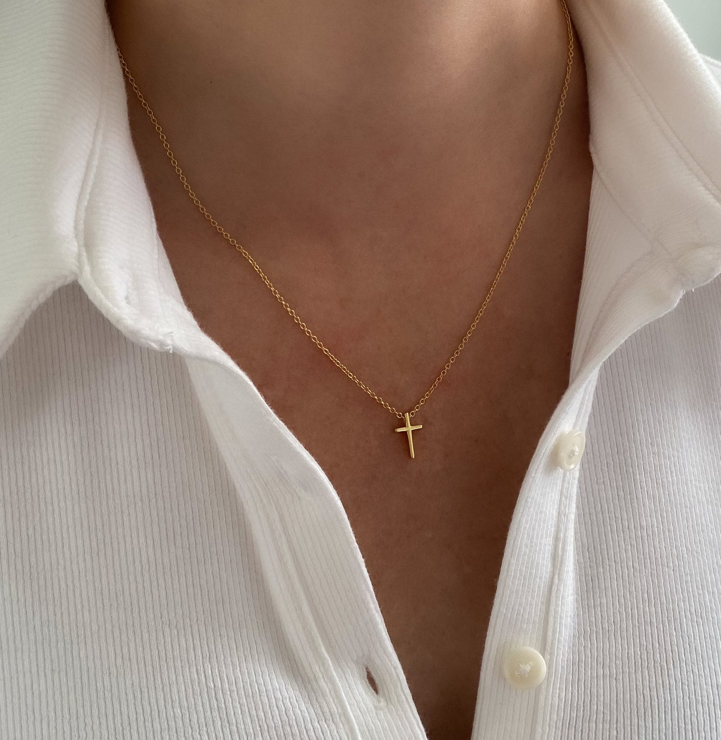 Silver Cross Necklace, Tiny Cross, Sterling silver, Gold cross, Rose gold cross, Dainty cross, gift for her, necklaces for women, girl cross Starymagic