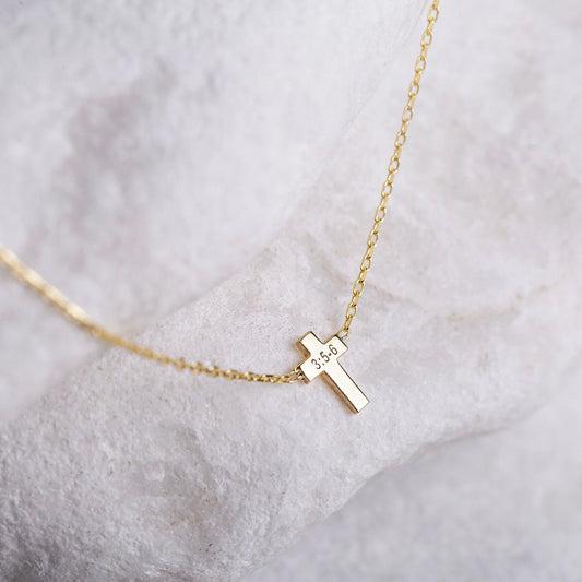 Custom Bible Verse Engraving Cross Necklace Starymagic