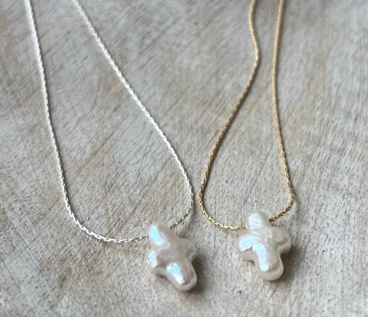 Freshwater Pearl cross necklace Starymagic