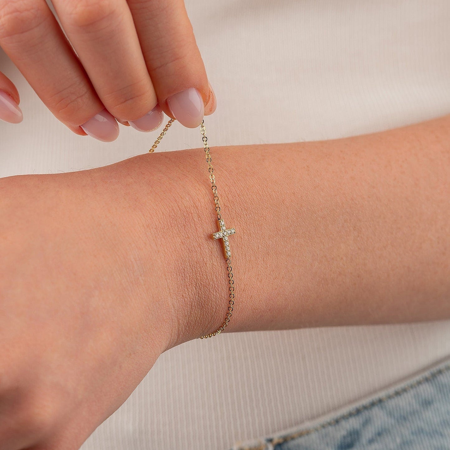 Diamond Cross Bracelet Gift of Communion Starymagic