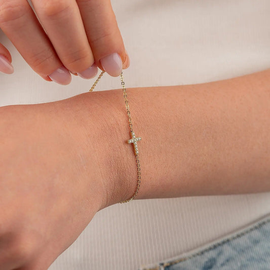 Diamond Cross Bracelet Gift of Communion Starymagic