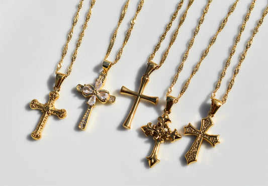 Gold Cross Necklace for Men and Women Starymagic
