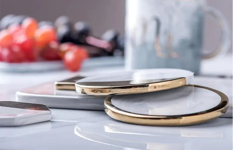 White Marble Marble Coasters Gifts for Designers