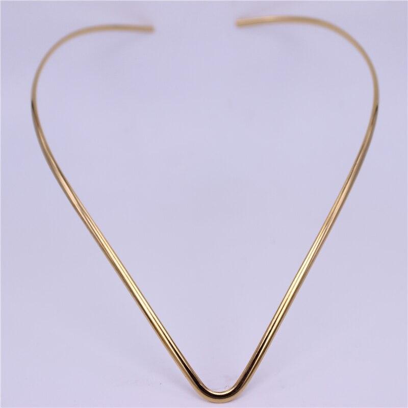 Stainless Steel V Collar Necklace