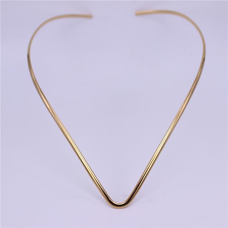 Stainless Steel V Collar Necklace