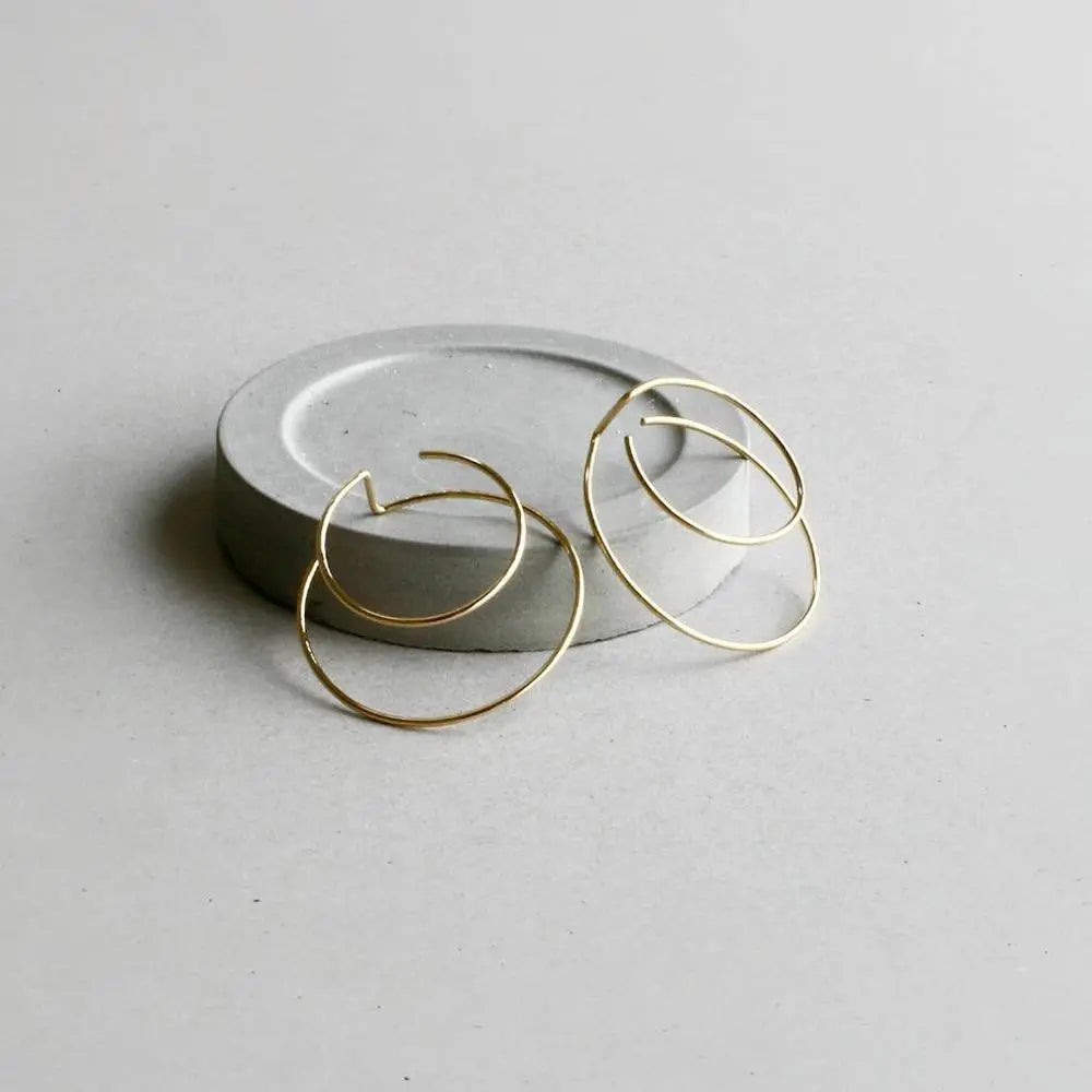Handmade Minimalist Double Ring Earrings Gifts for Designers