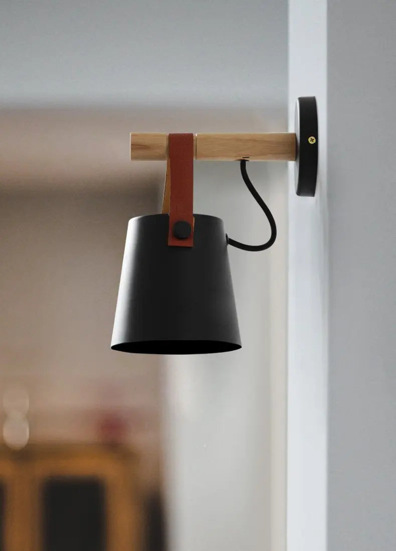 Nordic Wooden Hanging Wall Lamp Gifts for Designers