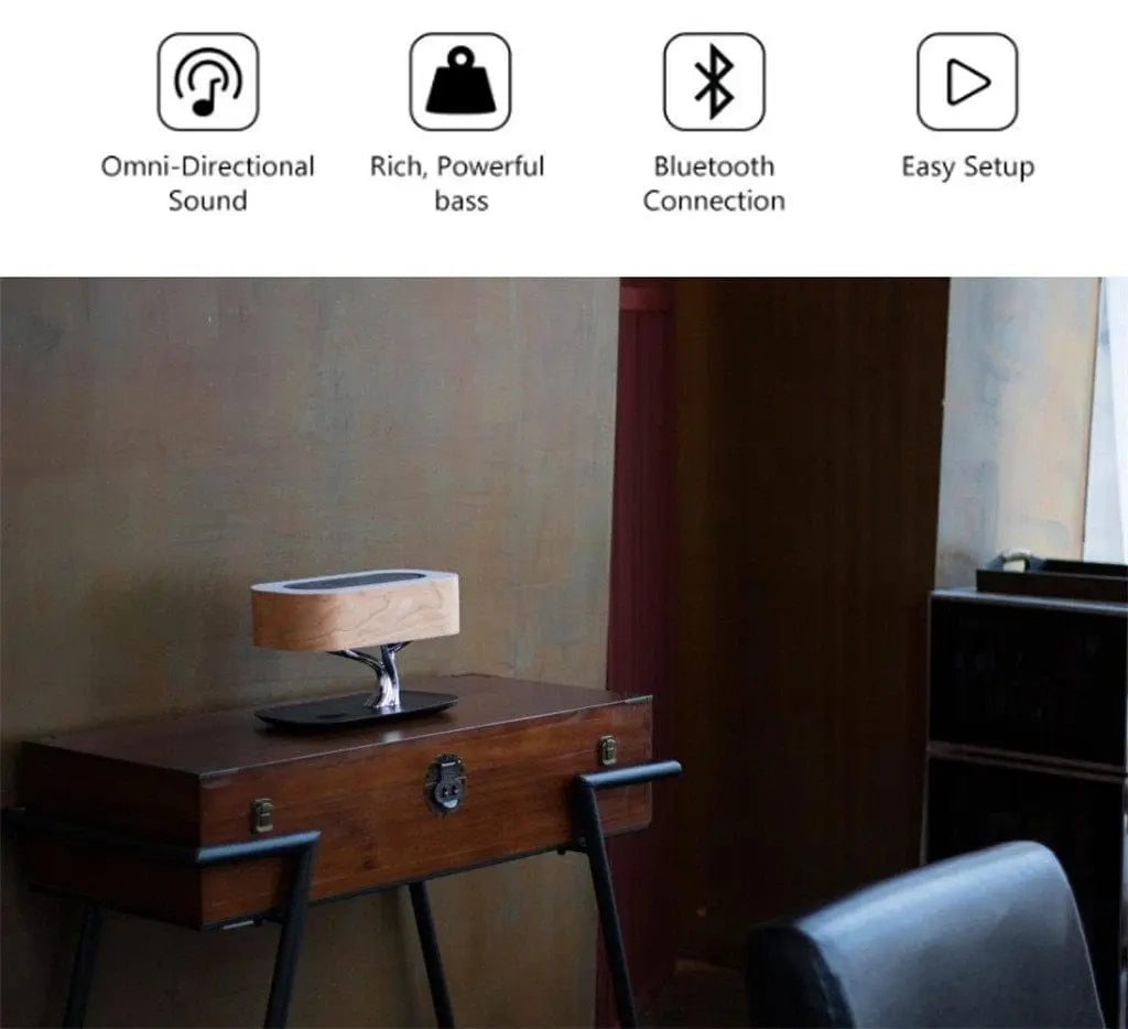 Light of Life | Minimalist Lamp with Wireless Bluetooth Speaker and Charger Gifts for Designers