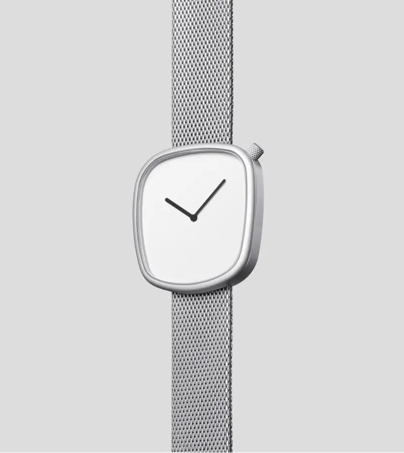 Oblong Minimal Watch | Milanese Metal Watch Band Gifts for Designers