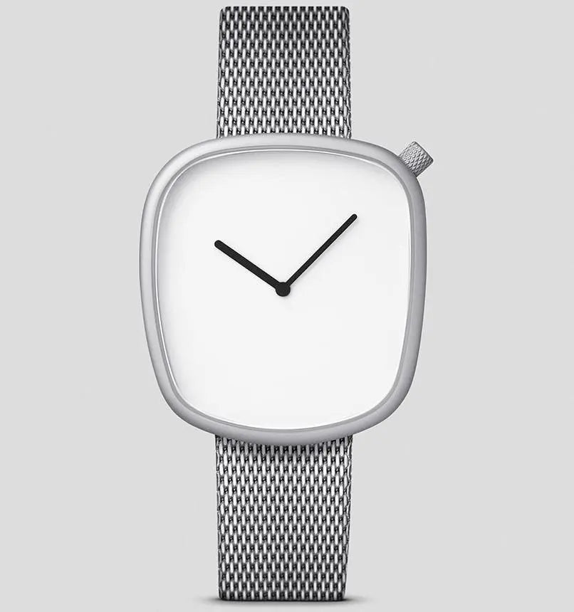 Oblong Minimal Watch | Milanese Metal Watch Band Gifts for Designers
