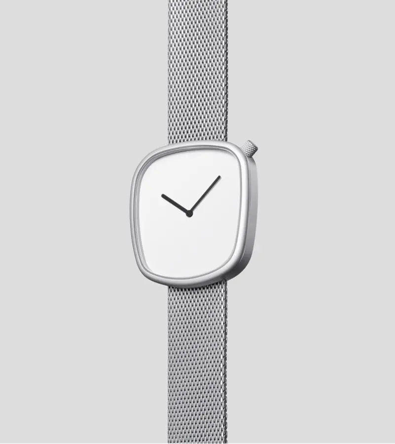 Oblong Minimal Watch | Milanese Metal Watch Band Gifts for Designers