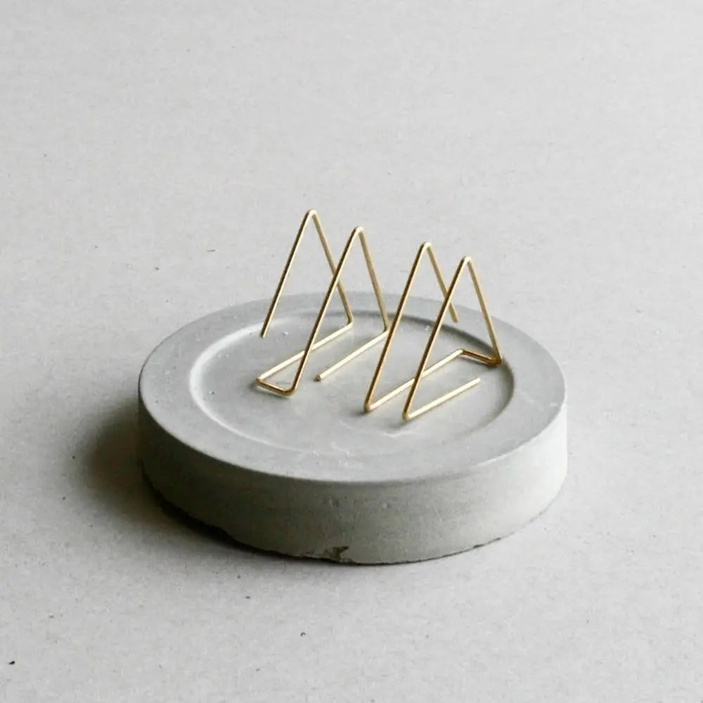 Handmade Minimalist Double Triangle Earrings Gifts for Designers