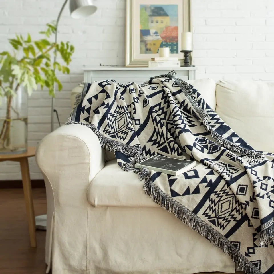 Bohemian Geometric Pattern Throw Blanket Gifts for Designers