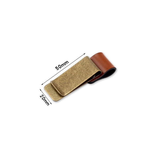Brass and Leather Pen Clips Gifts for Designers