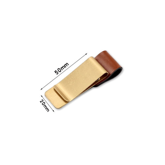 Brass and Leather Pen Clips Gifts for Designers